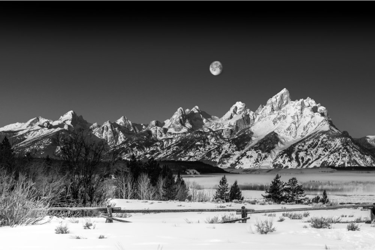 Moonrise Over The Tetons